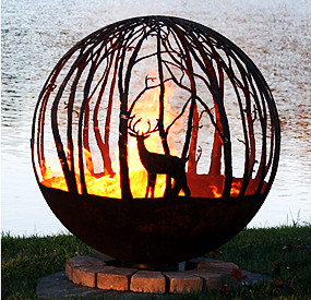 Outdoor corten steel ball fire pit fire bowls for sale