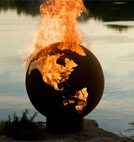 Outdoor corten steel ball fire pit fire bowls for sale