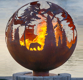Outdoor corten steel ball fire pit fire bowls for sale