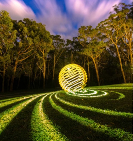 Metal Lighting Sphere Sculpture