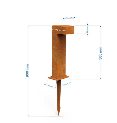 LB06-Factory Sale Corten Steel Lights For garden